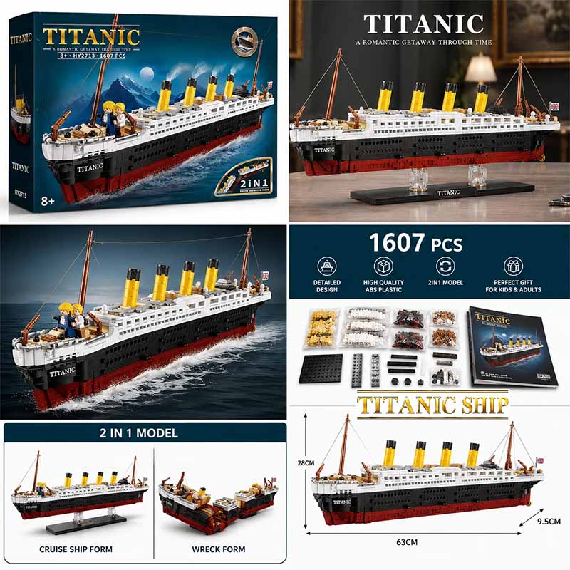 لگو کشتی تایتانیک TITANIC Ship Hy 2713 | ساختنی 1607 قطعه